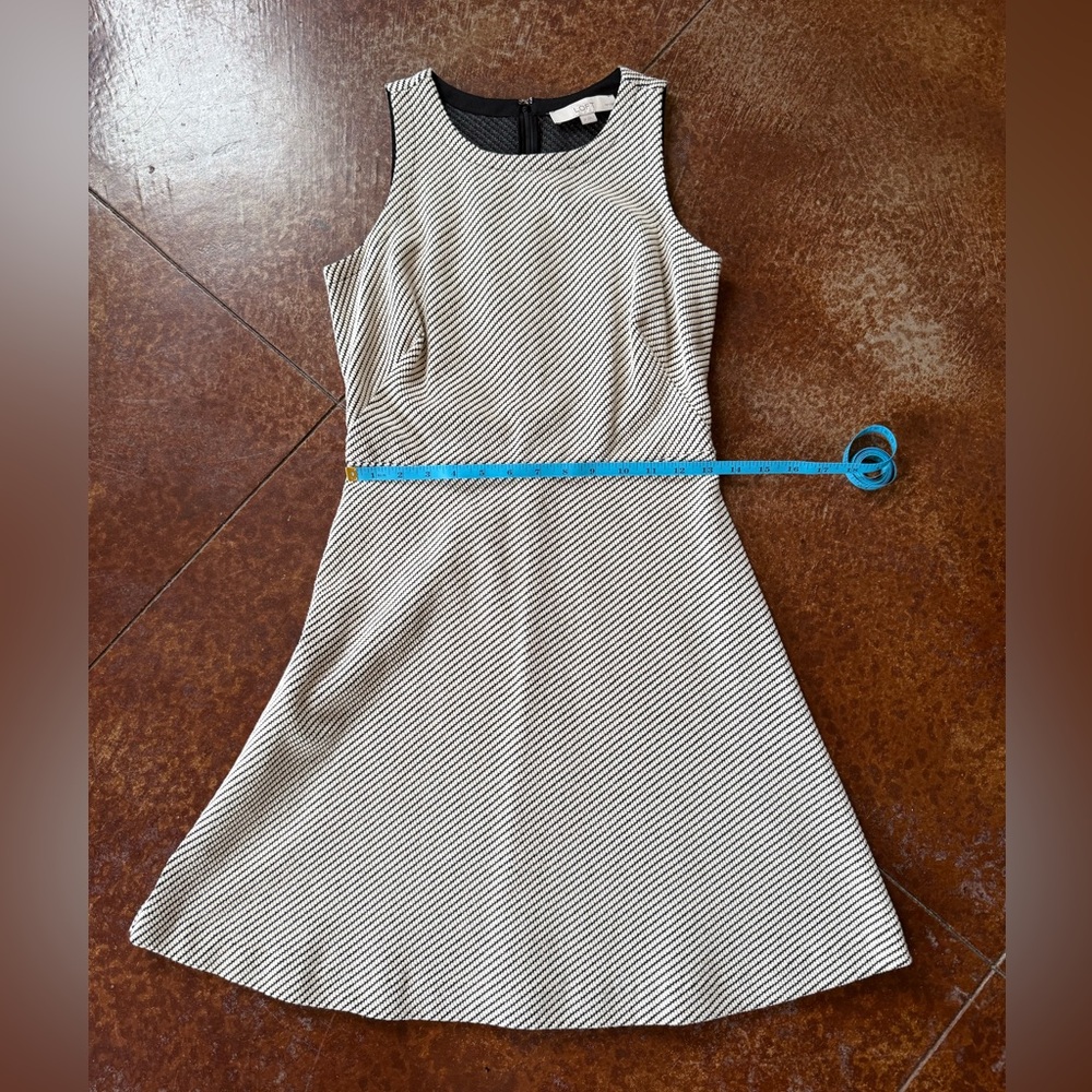 LOFT Sleeveless Knit A-line Dress 2P Cream - Picture 4 of 11